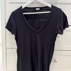 Splendid Black V-Neck Short Sleeve Tee